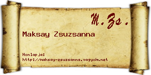 Maksay Zsuzsanna névjegykártya